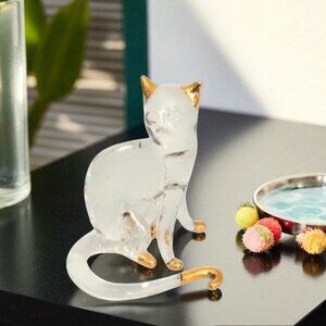 Glass Baron Mini Kitty Cat Figurine with 22K